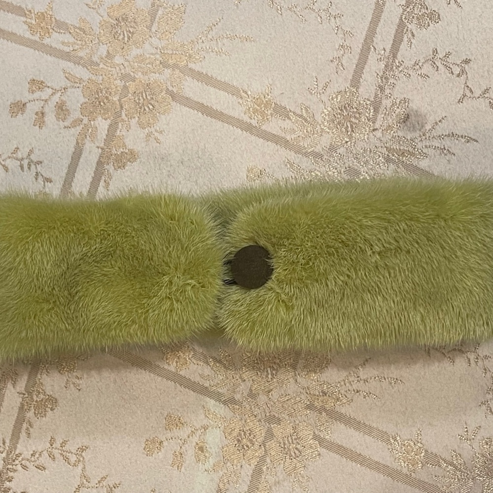 Green Mink Fur Headband - Picture 4 of 4